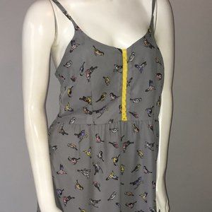 Xhilaration Grey Bird High-Low Chiffon Dress
